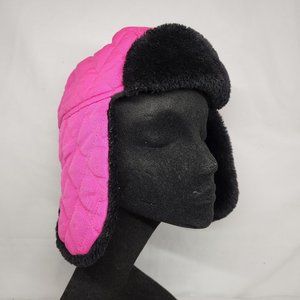 Swiss Tech Womens OS Pink Quilted Trapper Aviator Cap Outdoor Warm Hat Cap